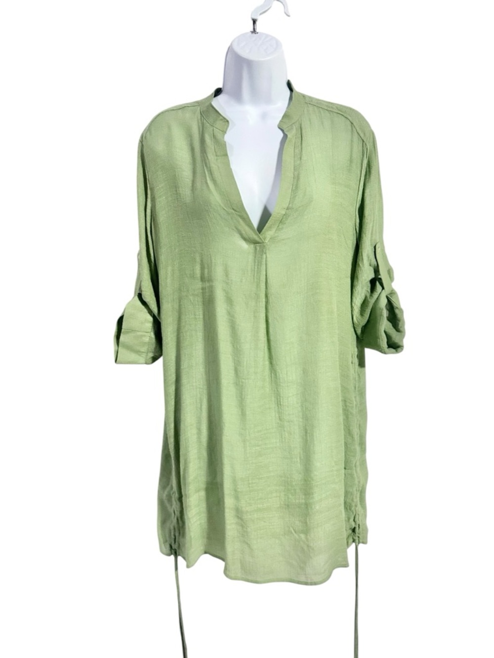 Anthropologie Maronie Green Roll Tab Sleeve Swimsuit Cover-Up - S